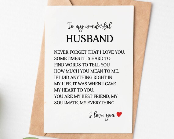 Romantic Anniversary Card for Husband Wedding Card for Groom | Etsy