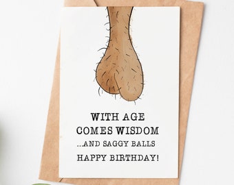 Funny Naked Lady Card, Funny Birthday Card for Her Him Husband Wife Mum