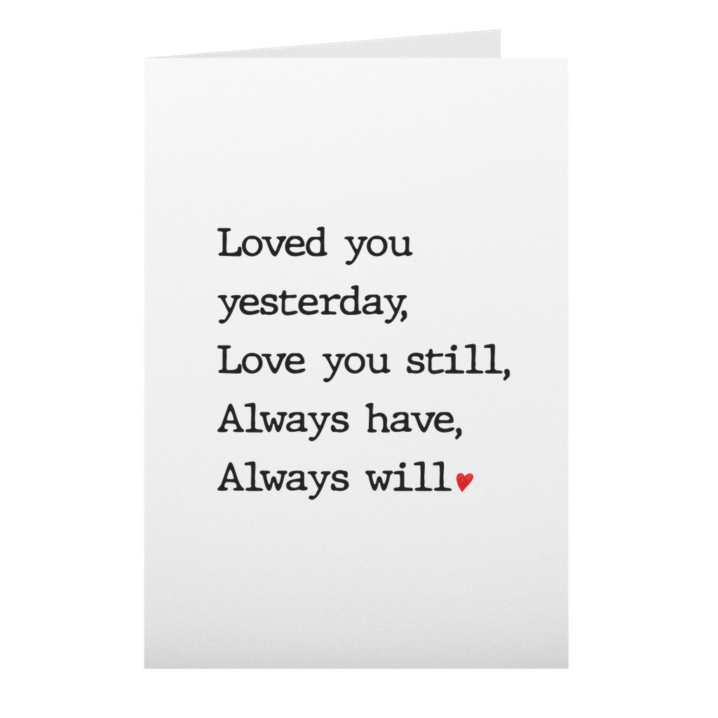 Romantic Valentines Day Card for Him, Love Card for Her, 1st ...