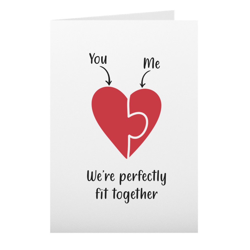 Puzzle Valentinstag Karte für Mann Frau Freund Freundin Etsy