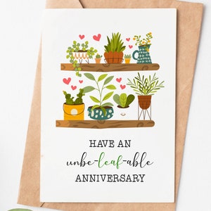 Plants Pun Anniversary Card, You Are Unbelievable, 1st 2nd 3rd 4th Anniversary Card For Husband Boyfriend, Paper Anniversary Gift For Him