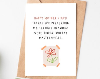 Funny Mothers Day Card For Mom, Funny Mothers Day Gift From Daughter Or Son, Mommy Card, Mum Thank You Card, Mama Card