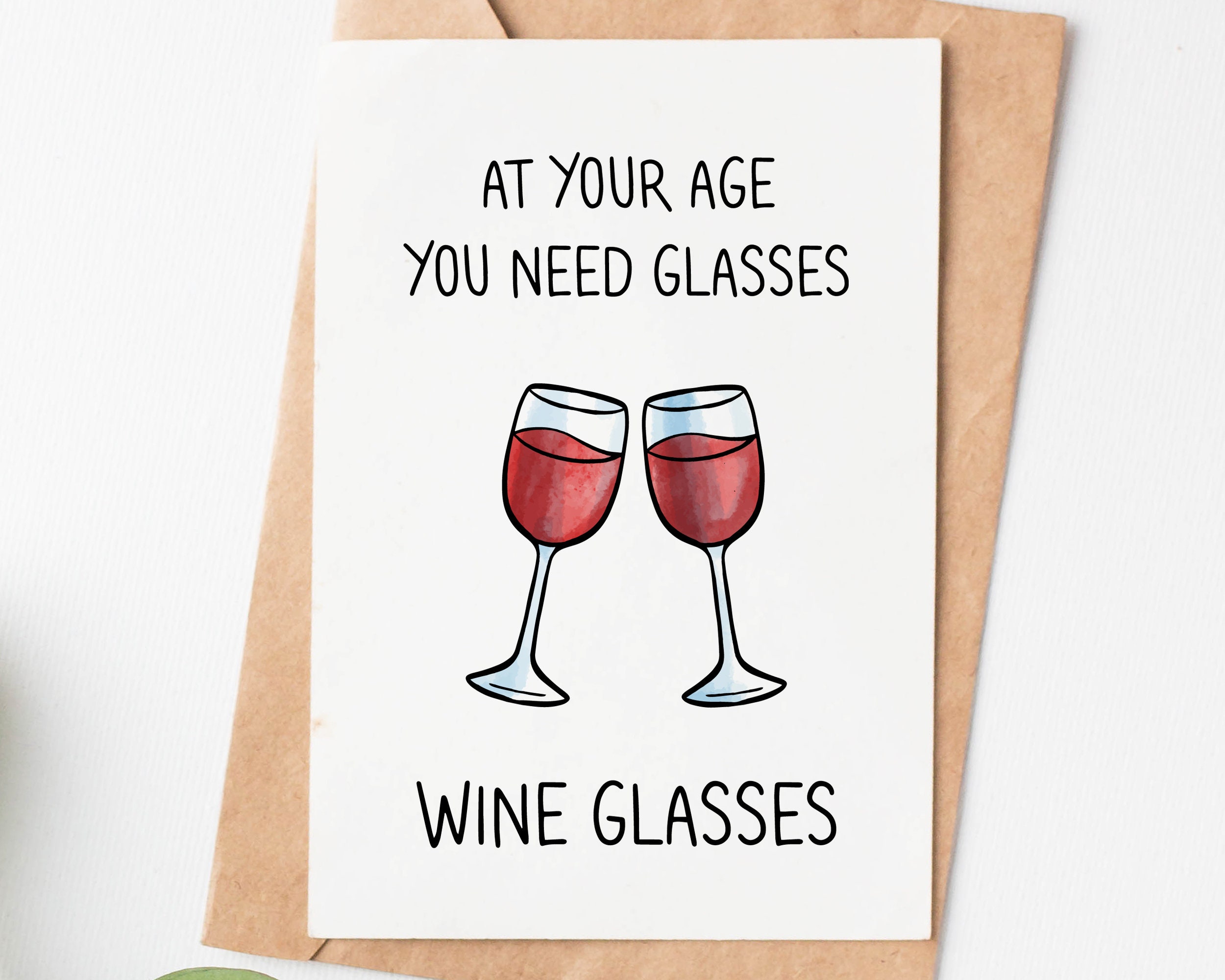 Wine Glasses Birthday Card for Friend Wine Lovers Birthday Etsy