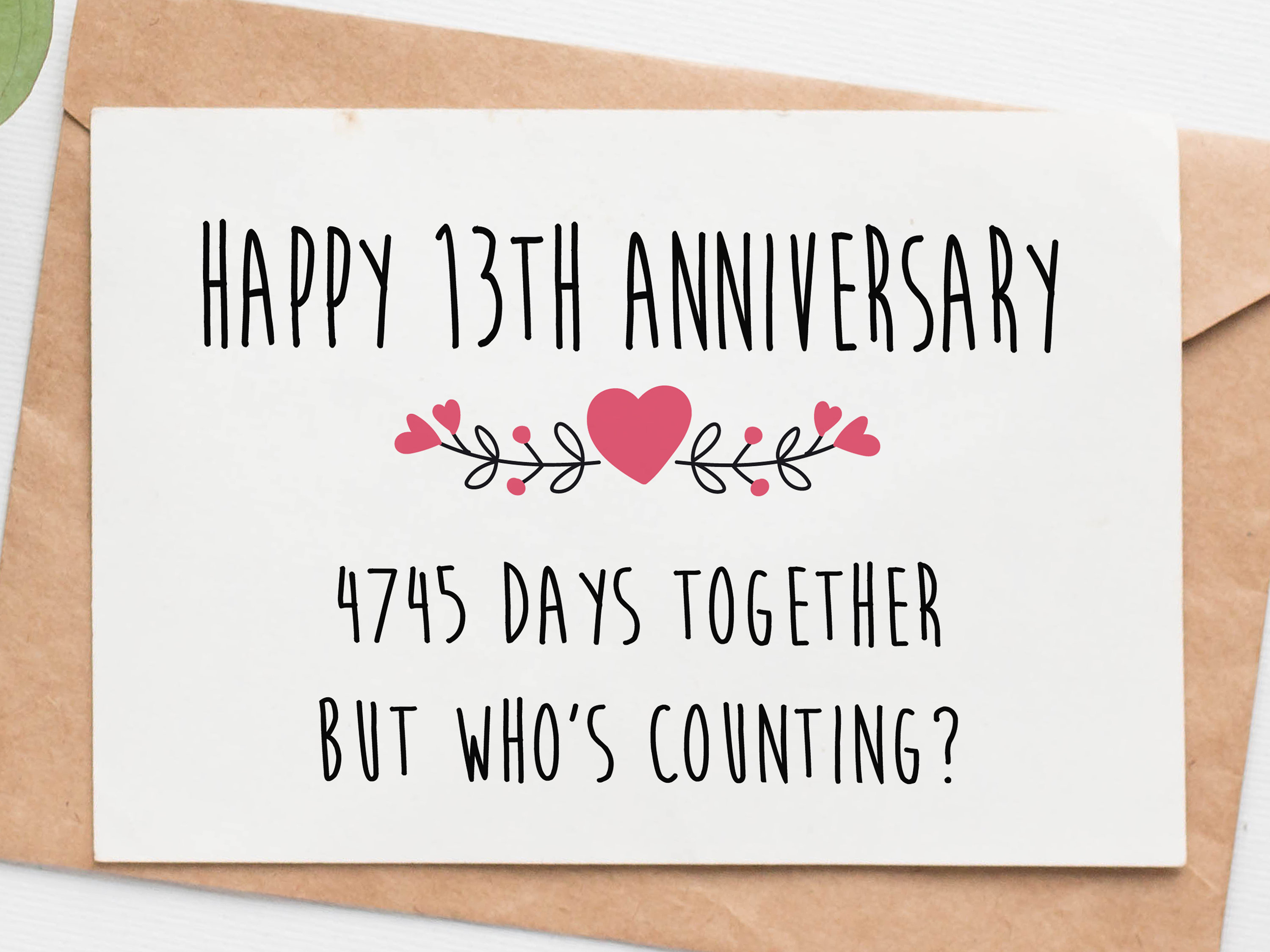 Funny 13th Anniversary Card for Husband Wife 13 Year Etsy