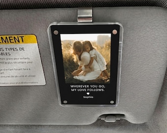 Custom Photo Car Visor Clip, Mothers Day Gift for Mom, Mother Daughter Gift, Personalized Mom Birthday Gift, Sentimental Mum Keepsake