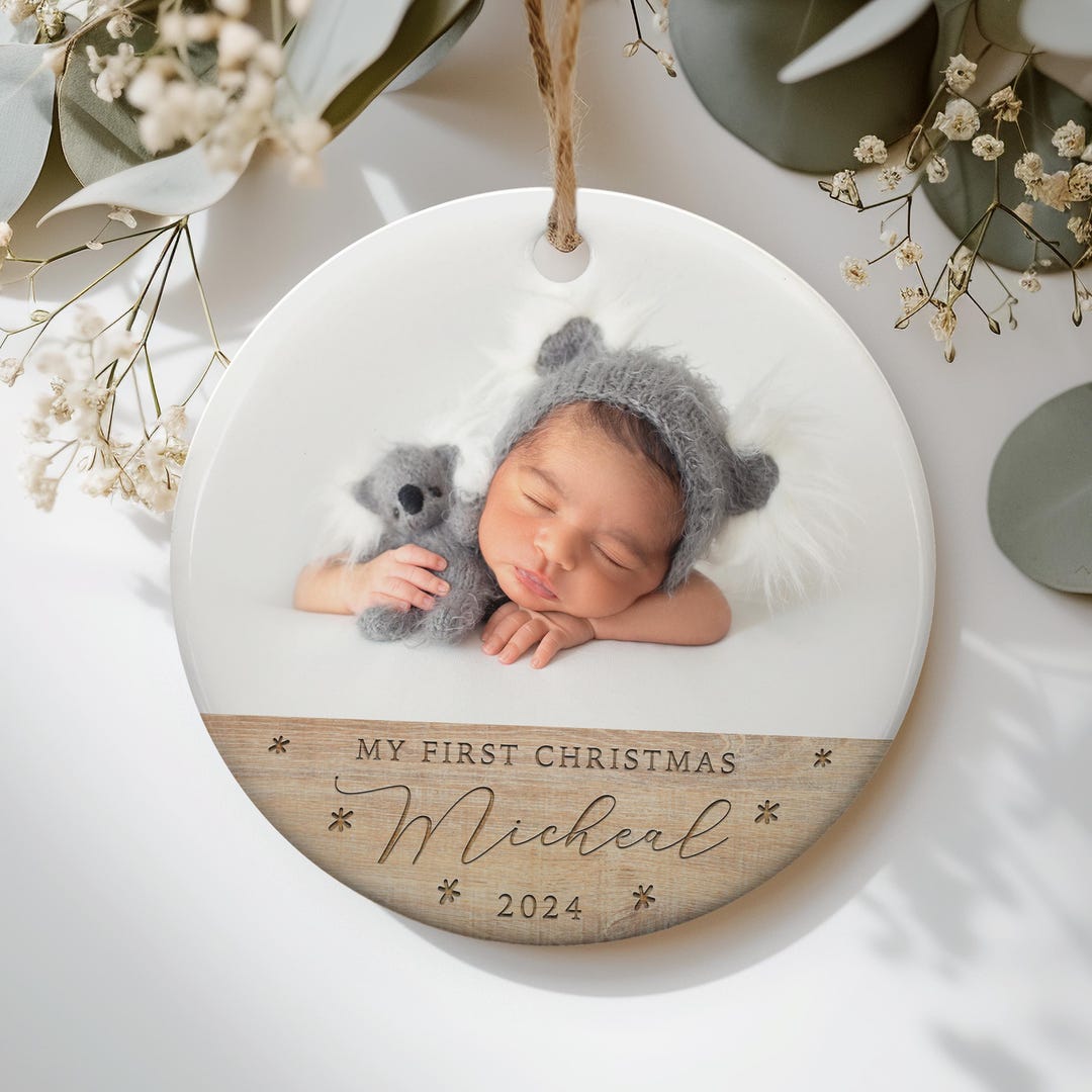 Personalized Baby’s First Christmas Ornament, Baby 1st Christmas Bauble ...