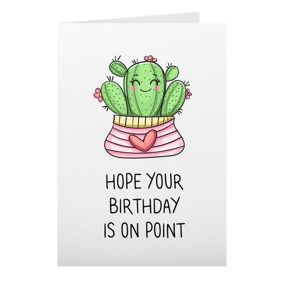 Pun Geburtstagskarte, Hope Your Birthday Is On Point, Lustige Kaktus  Geburtstagskarte fr Mnner oder Frauen, 21. Geburtstagsgeschenk fr Sie  oder Ihn - Etsy.de