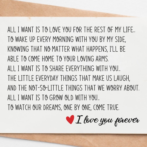 Romantic Anniversary Card, Valentines Day Card For Husband Wife Boyfriend Girlfriend, Fiance Birthday Card, Anniversary Gift For Him Her