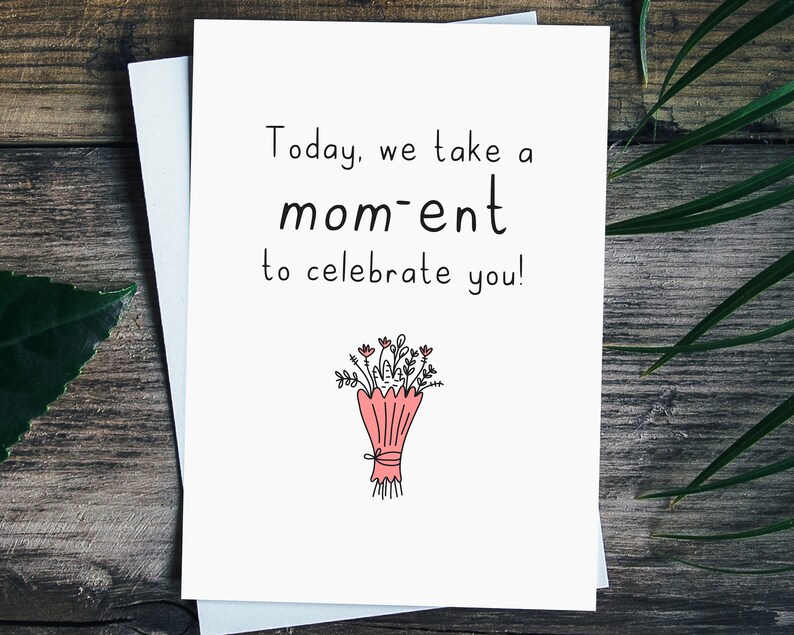 Mom Pun Card Funny Mothers Day Card Mom Birthday Card Mum Etsy