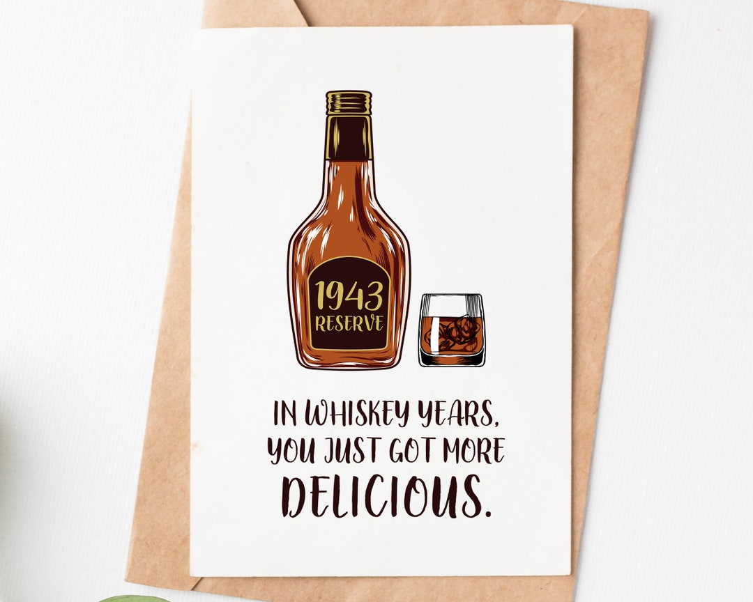 Geburtstagskarte Zum 80. Für Einen Besonderen Ehemann – Whiskey-Design Mit Persönlichem Text