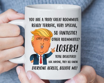 Tasse de colocataire drôle, meilleur cadeau de colocataire, tasse Trump, cadeau de graduation de colocataire, cadeau de remerciement de colocataire, cadeau de Noël pour colocataire