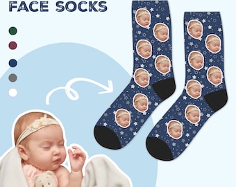 Custom Baby Face Socks, Personalized Socks, New Baby Gift, Baby Reveal Gift, Funny Christmas Gift for New Mom or Dad, Husband Gift