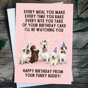 Funny Birthday Card From Dog, Birthday Gift for Dog Owner, Dog Lover ...