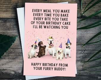 Funny Birthday Card From Dog, Birthday Gift For Dog Owner, Dog Lover Birthday Gift, Dog Dad Dog Mom Birthday Card, Dog Birthday Card