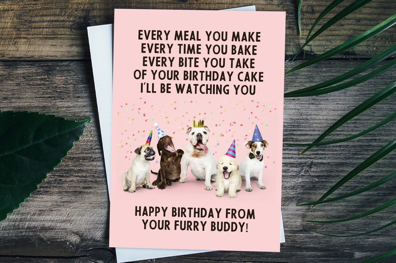 Funny Birthday Card From Dog, Birthday Gift for Dog Owner, Dog Lover ...