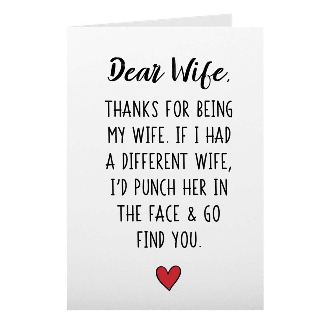 Funny Wife Birthday Card Wife Birthday Gift Wife Christmas Etsy