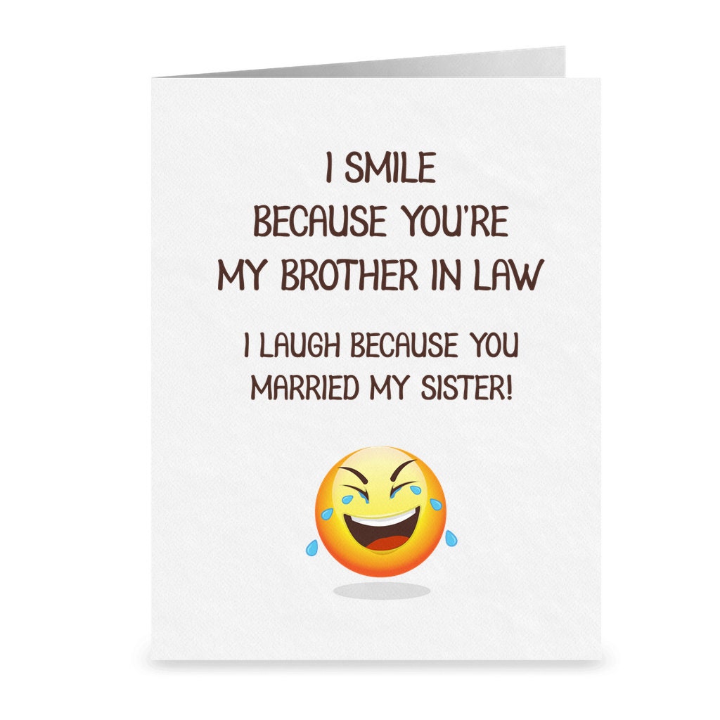 Funny Birthday Card for Brother in Law Brother in Law | Etsy