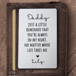 Daddy Metal Wallet Card, personalisiertes Vatertagsgeschenk für Papa, Papa Geburtstagsgeschenk von Kindern, Papa Weihnachtsgeschenk von Tochter oder Sohn