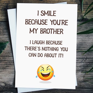 Funny 21st 30th 40th 50th Birthday Card for Brother, Brother Greeting ...