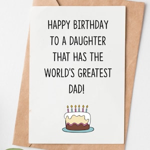 Happy Birthday Card for Daughter From Dad, Daughter Funny Birthday Card ...