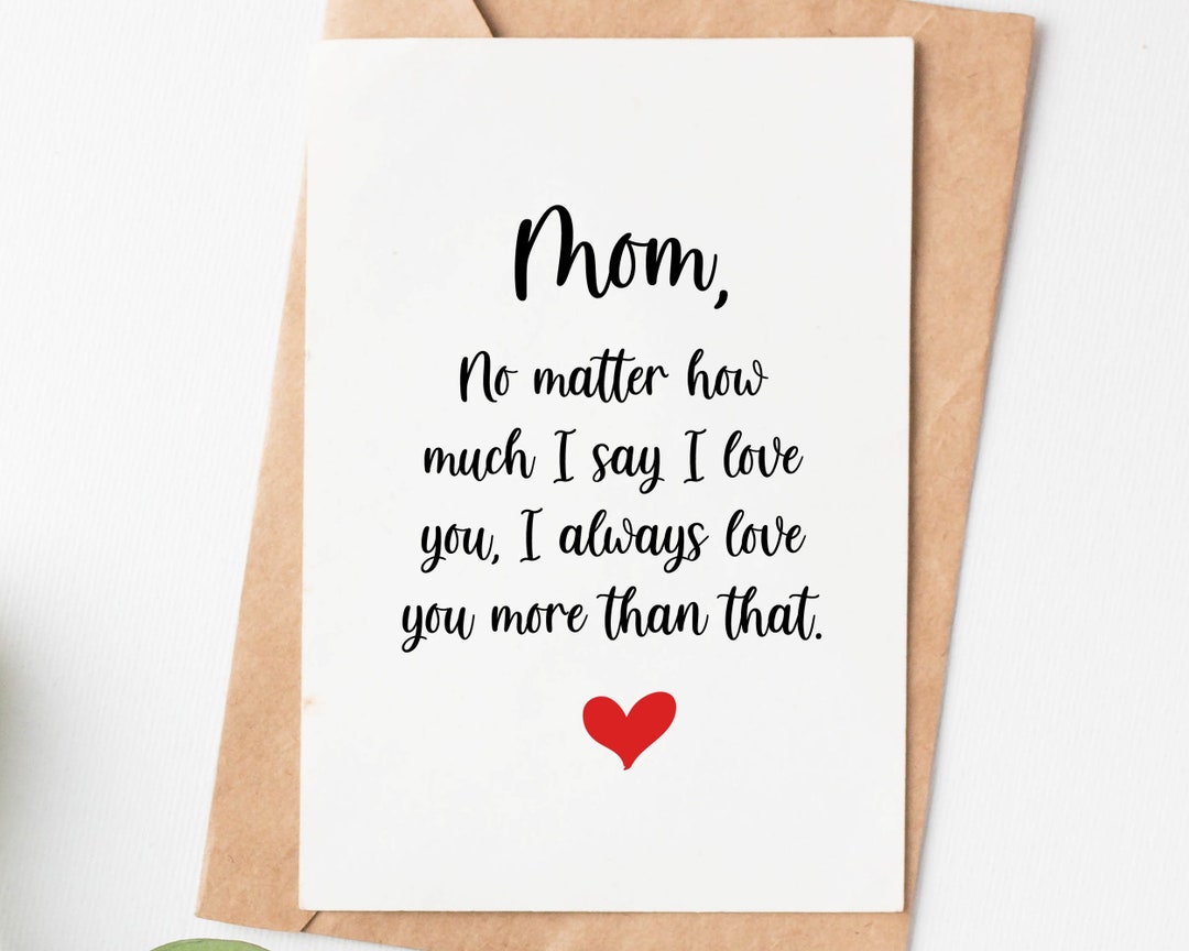Love Card for Mom, Mom Birthday Card, Mothers Day Card From Daughter ...