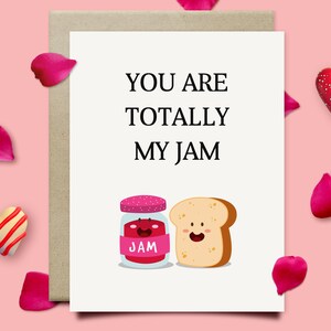 You&#39;Re Totally My Jam Valentines Day Card For Him Or Her, Pun Love Card, Funny Valentines Gift For Husband Wife Boyfriend Girlfriend