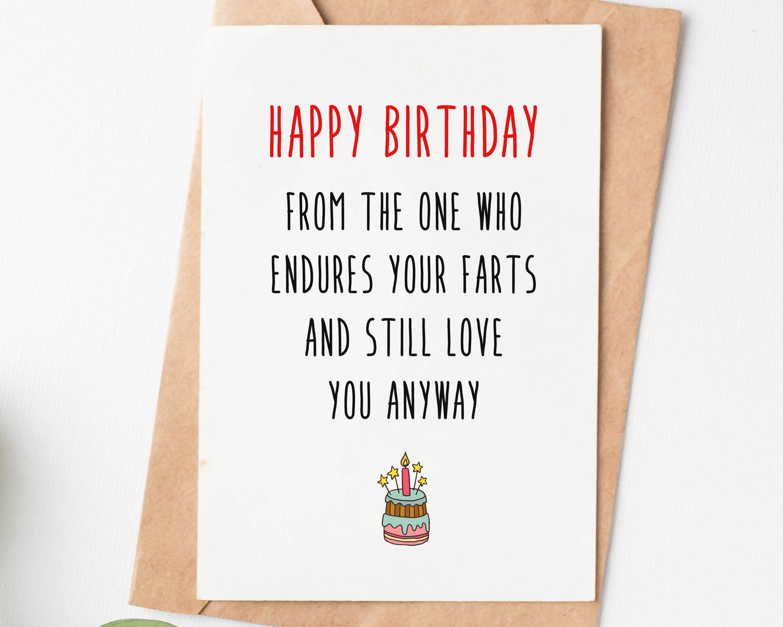 Funny Fart Birthday Card Rude Birthday Card For Husband Or | Etsy