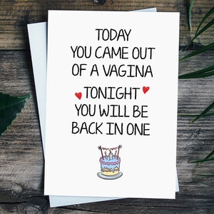 Rude Birthday Card For Husband, Funny Birthday Card Boyfriend, Fiance Birthday Card, Naughty Birthday Card For Him, Husband Birthday Gift