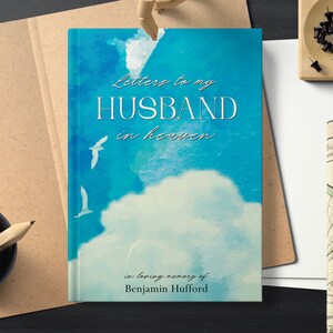 Cartas para o marido, diário de luto personalizado, livro de memórias do marido, presente de perda do marido, presente de simpatia personalizado para a esposa, presente de condolências
