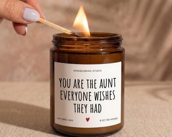 Best Aunt Candle, Mothers Day Gift for Auntie, Cool Auntie Gift, Meaningful Aunt Birthday Gift, Aunty Christmas Gift from Niece Nephew