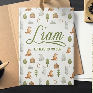 Cartas a mi hijo Cuaderno personalizado, Regalo de ducha de bebé personalizado, Diario de bebé, Recuerdo de bebé, Libro de memoria, Diario de embarazo, Regalo de Navidad