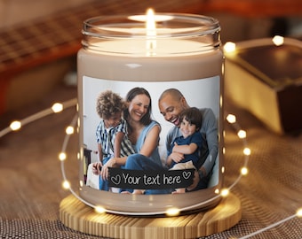 Personalized Photo Candle, Custom Christmas Gift, Personalized Anniversary, Valentines Gift for Him Her, Couple Candle, Birthday Gift