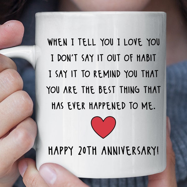 Happy 20th Anniversary Gifts for Men Women, 20th Wedding Anniversary Gift for Husband Wife, China Anniversary Gift for Him Her