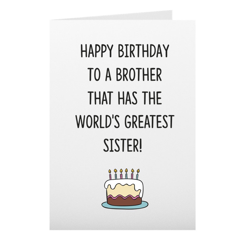 Buy Happy Birthday Card for Brother From Sister Big Brother Funny ...