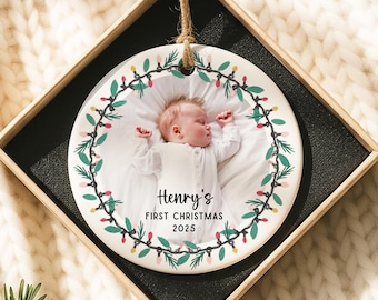 Baby’s First Christmas Ornament, Custom Baby Photo Ornament, Personalized Newborn Ornament, New Baby Christmas Gift
