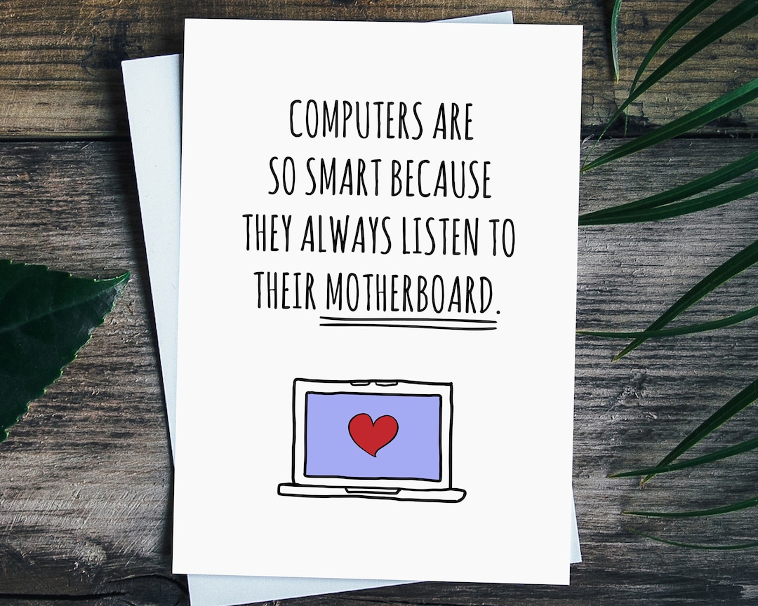 Motherboard Pun Mother's Day Card, Funny Mom Birthday Card, Cute ...