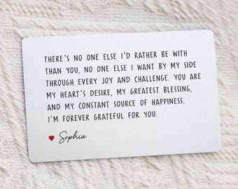 Tarjeta de inserción de billetera personalizada, regalo de aniversario para él, regalo del día de San Valentín, regalo de cumpleaños, regalo de cumpleaños para novio o esposo