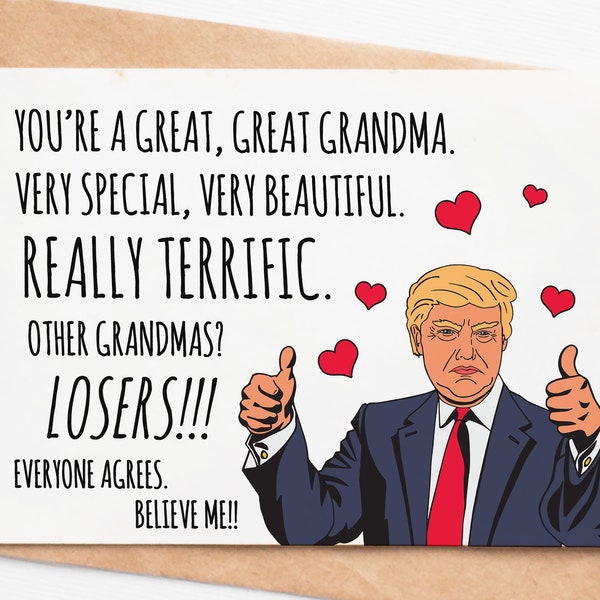 Trump Birthday Card, Funny Birthday Card For Grandma, Grandmother Birthday Card, Mom Birthday Gift, Sarcastic Biden Birthday Card