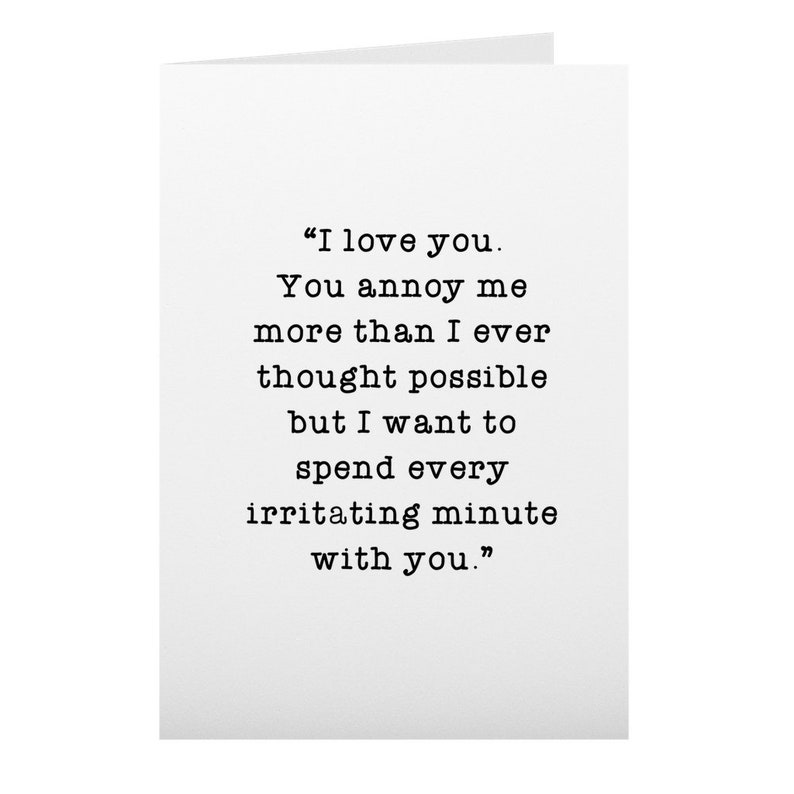 Rude Valentines Day Card for Him or Her, Funny Anniversary Card for ...