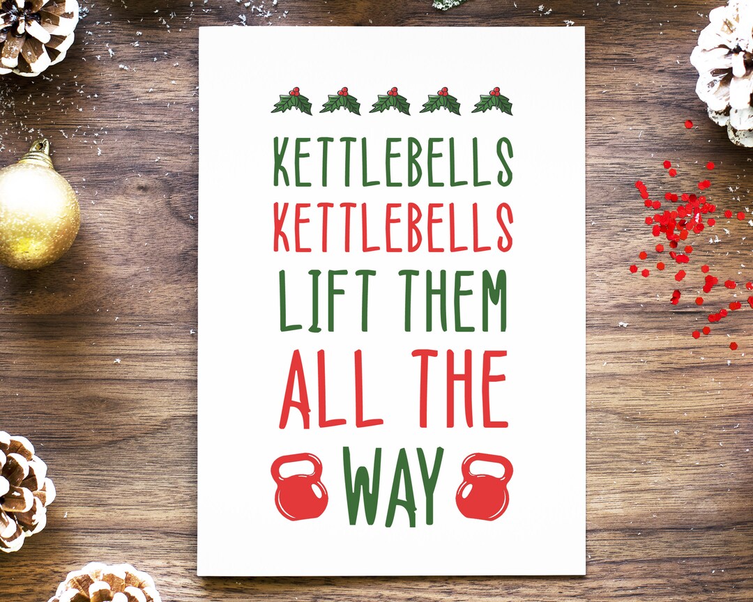 Funny Kettlebells Christmas Card Packs, Gym Christmas Gift, Xmas