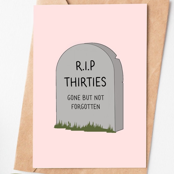 R.I.P Thirties Funny 40th Birthday Card For Men Or Women, Rude Birthday Card, 40th Birthday Gift For Sister Brother Friend Coworker