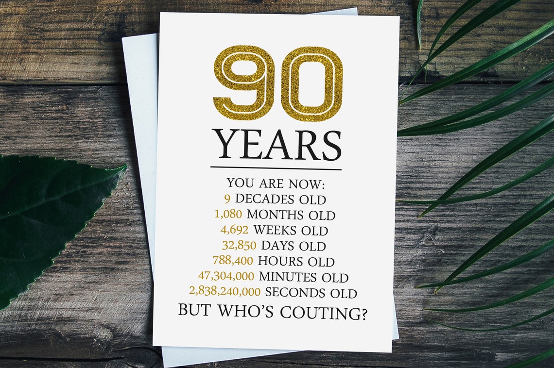 Happy 90th Birthday Card 90th Birthday Gift For Women Men 90 | Etsy