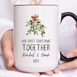 Our First Christmas Together Mug, Personalized Gift for Husband, Wife, Boyfriend or Girlfriend, Stocking Stuffer, Secret Santa Gift