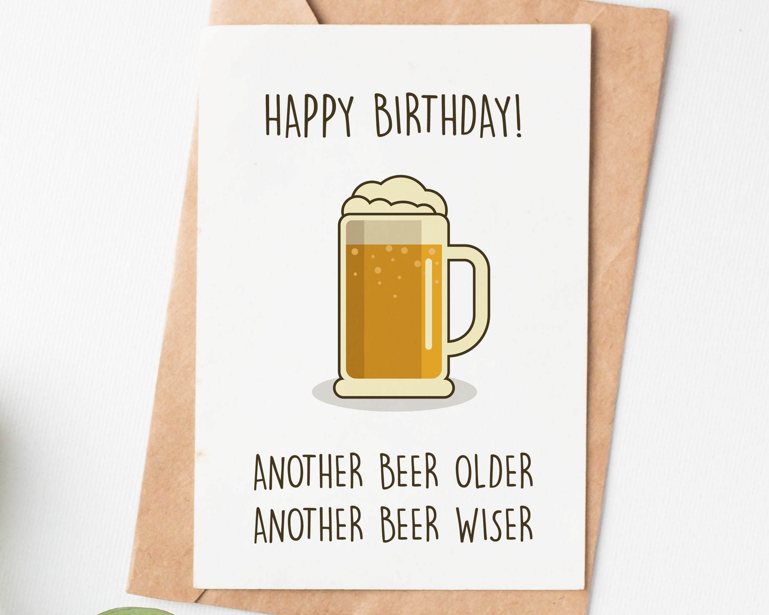 Funny Birthday Card for Men Another Beer Older Another Beer - Etsy