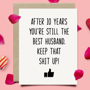 10th Anniversary Card For Husband, Funny Tin Anniversary Gift For Him, Tenth Anniversary Card, 10 Year Anniversary Gifts For Men