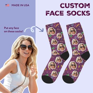 Funny Photo Socks, Custom Face Socks, Personalized Holiday Socks, Christmas Gag Gift for Sister Brother Husband Boyfriend, Stocking Stuffer