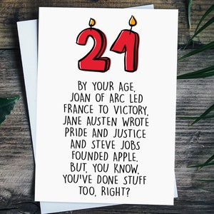 Funny 21st Birthday Card For Sister, Brother, Best Friend, Boyfriend, Girlfriend, Rude Birthday Card, 21st Birthday Gift For Her Him