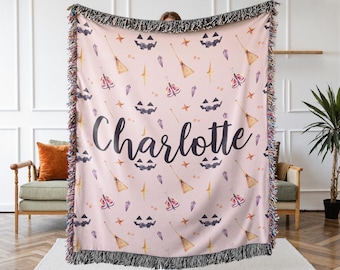 Personalized Halloween Blanket, Custom Name Blanket, Halloween Home Decor, Halloween Decorations, Fall Blanket, Autumn Blanket