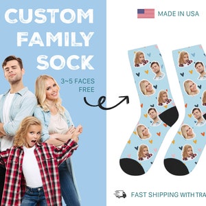 Funny Christmas Gift for Husband or Boyfriend, Valentines Day Gift for Him Her, Personalized Socks, Custom Face Socks, Stocking Stuffer