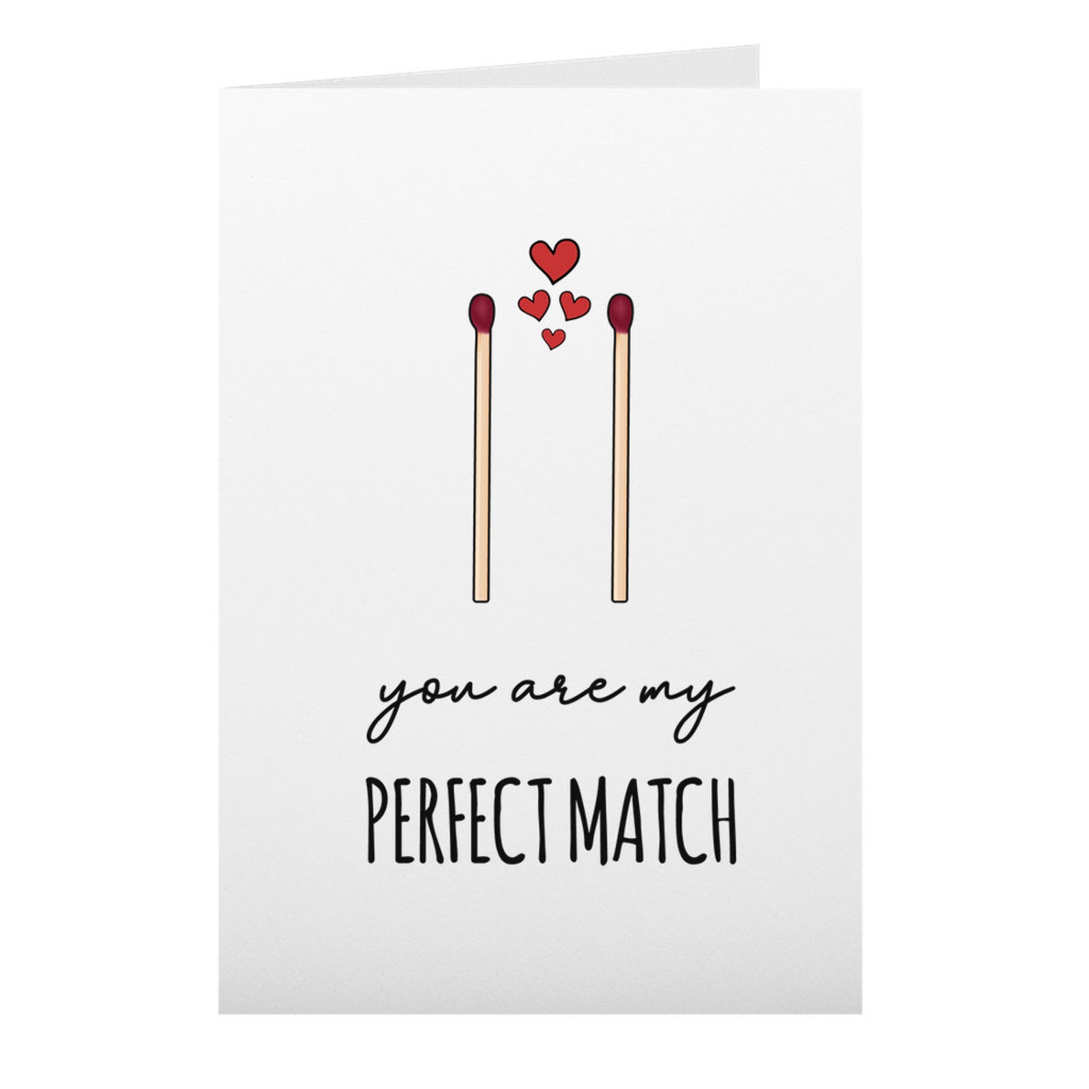 You Are My Perfect Match Valentines Day Card for Him Romantic Etsy